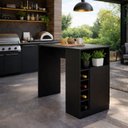 Ver imagem 6 de Bancada Gourmet Ilha para Cozinha com Nichos e 1 Porta Preto
