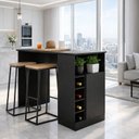 Ver imagem 1 de Bancada Gourmet Ilha para Cozinha com Nichos e 1 Porta Preto