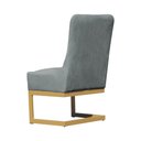 Ver imagem 2 de Cadeira Valentina Sala de Jantar Veludo Prata Base Dourada - Belliv Decor