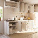 Ver imagem 3 de Cozinha Planejada 6 Peças 3 Aéreos 3 Balcões com Tampo Marselha CabeCasa MadeiraOriginals Branco