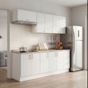 Ver imagem 1 de Cozinha Planejada 6 Peças 3 Aéreos 3 Balcões com Tampo Marselha CabeCasa MadeiraOriginals Branco