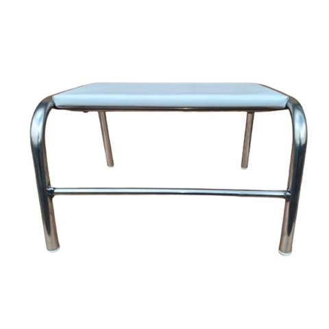 Escadinha Clinica de 1 Degrau - Estrutura Inox com Degrau Branco Medcombo Escadinha Hospitalar 1 Deg