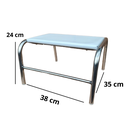 Ver imagem 2 de Escadinha Clinica de 1 Degrau - Estrutura Inox com Degrau Branco Medcombo Escadinha Hospitalar 1 Deg