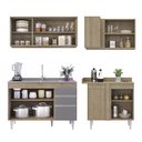 Ver imagem 6 de Armário de Cozinha Modulado de Canto Esquerdo 4 Peças Cp48 com Pia Inox Castanho/cinza - Lumil Lumil