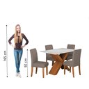 Ver imagem 6 de Conjunto de Mesa Sala de Jantar Tampo com Vidro 1,36m Grécia 4 Cadeiras Trieste Dobuê