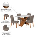 Ver imagem 5 de Conjunto de Mesa Sala de Jantar Tampo com Vidro 1,36m Grécia 4 Cadeiras Trieste Dobuê