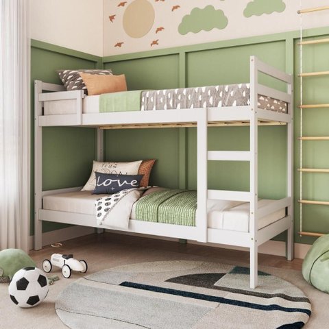 Beliche de Madeira Maciça para Colchão 88x188cm Multimóveis Cr35272 Branco