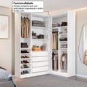 Ver imagem 6 de Closet Casal Modulado Andorra 4 Gavetas 12 Prateleiras Branco - Pnr Móveis