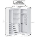 Ver imagem 3 de Closet Casal Modulado Andorra 4 Gavetas 12 Prateleiras Branco - Pnr Móveis