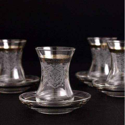 Xicaras de Chá Turca / Rumeysa Platinum 12 PEÇAS