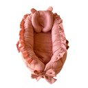 Ver imagem 3 de Kit Ninho Redutor para Berço com Travesseiro Anatômico Rosé + Somente Capa da Almofada de Amamentaçã