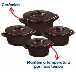 Jogo de Panelas em Cerâmica Duo+ com 4 Peças Ceraflame Chocolate - 3