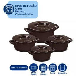 Jogo de Panelas em Cerâmica Duo+ com 4 Peças Ceraflame Chocolate - 2