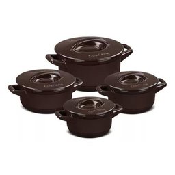 Jogo de Panelas em Cerâmica Duo+ com 4 Peças Ceraflame Chocolate - 1