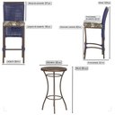 Ver imagem 2 de Mesa Bistrô e 4 Banquetas Roma Marrom Corda Náutica Estofado 6 Trama Original