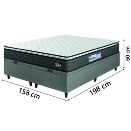 Cama Box Baú Casal Queen Colchão Espuma D33 Pillow Top Millenium Hellen - 4