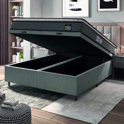 Cama Box Baú Casal Queen Colchão Espuma D33 Pillow Top Millenium Hellen - 2