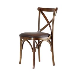Cadeira de Madeira Curve X - Estofada - Verniz - Native - 1