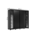 Ver imagem 2 de Guarda Roupa 4 Portas de Correr e 4 Gavetas C/ 2 Vidros Reflecta e Pés Laredo Flex Amêndola/amê
