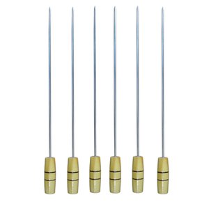 Espetos para churrasco 59 cm com Cabo de Madeira 06 unidades