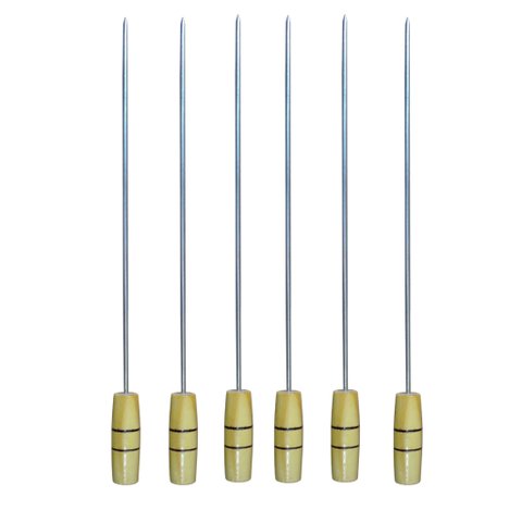 Espetos para churrasco 59 cm com Cabo de Madeira 06 unidades
