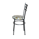 Ver imagem 4 de 2 Cadeiras para Mesa Epoxi Preta Craqueada Assento Floral:floral Orquídea