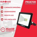 Ver imagem 2 de Projetor Led Slim 100w Preto 3000k - Ourolux Refletor Superled Slim 3000k 100w Bivolt Preto