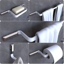 Ver imagem 1 de Kit Acessórios Para Banheiro Branco e Cromo Empire 5 peças
