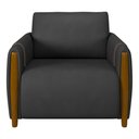 Ver imagem 5 de Conjunto Sofá 3 Lugares 223cm e Poltrona 98cm Amaranto M22 PU Preto - Mpozenato