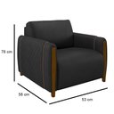 Ver imagem 3 de Conjunto Sofá 3 Lugares 223cm e Poltrona 98cm Amaranto M22 PU Preto - Mpozenato