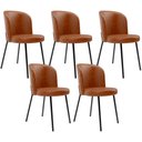 Ver imagem 1 de Kit 5 Cadeiras Sala de Jantar Estofada Gavi L02 Couríssimo Camel - Lyam Decor