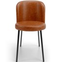 Ver imagem 3 de Kit 5 Cadeiras Sala de Jantar Estofada Gavi L02 Couríssimo Camel - Lyam Decor