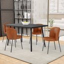 Ver imagem 2 de Kit 5 Cadeiras Sala de Jantar Estofada Gavi L02 Couríssimo Camel - Lyam Decor