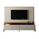Ver imagem 2 de Rack Portas Brise e Pés em Metal com Painel 220cm 100% Mdf Cor:louro e Luna com Preto