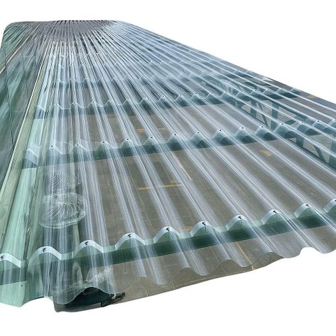 Telha de Policarbonato Onda Alta Proteção UV Resistente Cristal Transparente 110cm 366cm
