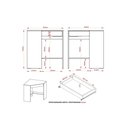 Ver imagem 3 de Mesa de Escritório Canto Me4169 C/ 1 Gaveta Amêndoa - Tecno Mobili