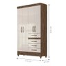 Conjunto Guarda Roupa e Cômoda Seicheles Castanho Wood Avelã - 2