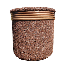 Vaso de Barro Areia Terrilho 16cm:Marrom - 1