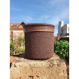 Vaso de Barro Areia Terrilho 16cm:Marrom - 5