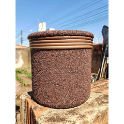 Vaso de Barro Areia Terrilho 16cm:Marrom - 3