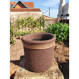 Vaso de Barro Areia Terrilho 16cm:Marrom - 4