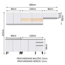 Ver imagem 4 de Armário de Cozinha Completa 280cm Branco Marcela Madesa 03SR