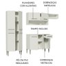 Cozinha Compacta Madesa Emilly Top com Armário e Balcão Branco Cor:Branco - 4
