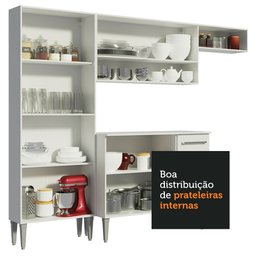 Cozinha Compacta Madesa Emilly Top com Armário e Balcão Branco Cor:Branco - 6