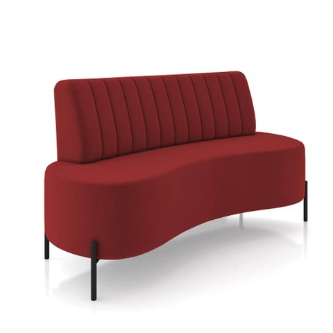 Sofá 2 Lugares Living 135cm Pé Ferro Pto Maraú Veludo Vermelho K01 - D'Rossi
