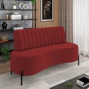 Ver imagem 2 de Sofá 2 Lugares Living 135cm Pé Ferro Pto Maraú Veludo Vermelho K01 - D'Rossi