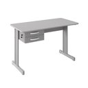 Ver imagem 1 de Escrivaninha Office Cinza 2 Gavetas Mesa Computador Florida