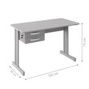 Ver imagem 2 de Escrivaninha Office Cinza 2 Gavetas Mesa Computador Florida