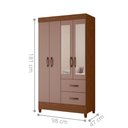 Ver imagem 3 de Guarda-Roupa Mobi 4 Portas Espelhado Nogueira/Cappuccino