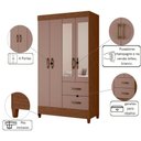 Ver imagem 2 de Guarda-Roupa Mobi 4 Portas Espelhado Nogueira/Cappuccino